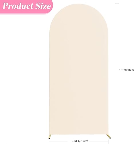 Miniatura 2 de Asee'm Cubierta de arco de boda de 4 pies, cubierta de elastano ajustable blanca de 2 caras, cubierta de fondo para decoración de fiestas,