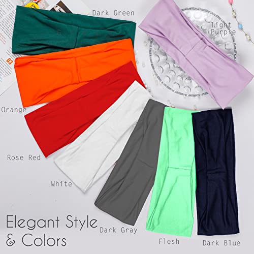 Headbands For Women. 08 Pack Headband For Women, Multicolor Headbands For Girls. Elastic Sweat Band For Women, Trendy Head Bands. Classy Head Band - Boho Headbands For Exercise & Yoga. (Smile Icon) #TOP1