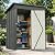 EASYHAWK 5x3 FT Outdoor Storage Shed, Metal Tool Shed with Sloping Roof and Lockable Door, Waterproof Garden Shed for Backyard, Patio, Lawn and Outdoor Storage, Black
