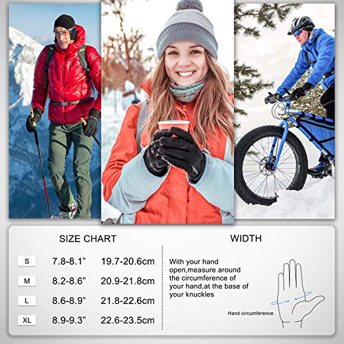 image for RIVMOUNT Winter Gloves Men Women,Waterproof Touch Screen Gloves Warm S