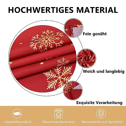 Yrendenge Tovaglia natalizia rossa lucida, con