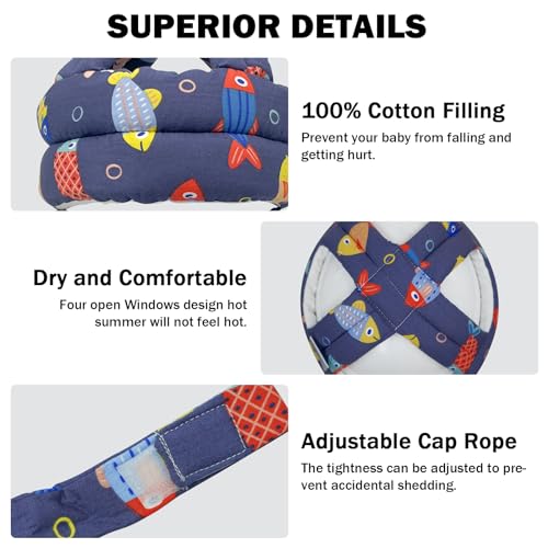 Image of Baby Head Protector Baby Helmet for Crawling Walking, No Bumps Safety Head Adjustable Protective Cap for Walking, Playing (Style 4)