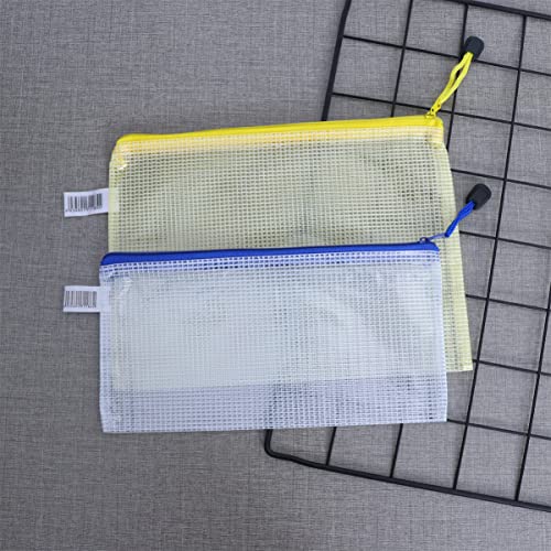 CLISPEED 12 Pcs Malha Bolsa de Zíper Bolsa de Documento A4 A5 A6 Tamanho Pastas de Arquivo de Zip Pa