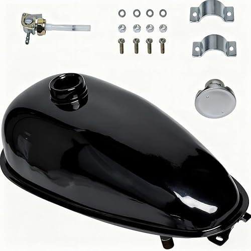 Depósito de combustible de acero de 4L con tapa, se adapta a bicicletas motorizadas de 49cc 50cc 60cc 66cc 80cc 90cc, kit de reemplazo de tanque de
