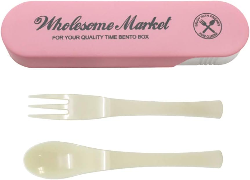padou Hallsam Market Cutlery & Case Set (PK) Kindergarten Nursery Elementary School Junior High School Adults Compact (Spoon & Fork / H 5.8 inch)