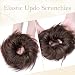Extensiones de cabello Moño Elástico Negro Rizado Postizos Cabello desordenado Moño Updo...