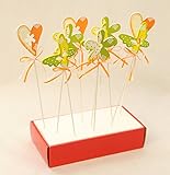 Lot de 9 sticks en bois avec base pour décorations printanières Modello B