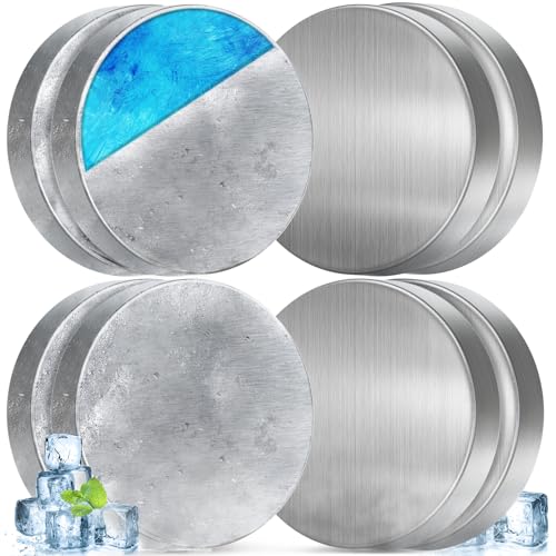 強力保冷剤 驚異の保冷力 円形 Mサイズ 直径9.5cm 8個セット【倍速凍結&長時間保冷】ステンレス製アイス保冷剤 コンパクト 長持ち 繰り返し使用可 防災用にも最適