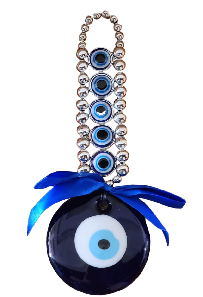 SHIVAE Essentiel Evil Eye Hand Wall Hanging for Nazar Protection of Home, Office Car Hanging Ornament (5 Circles Evil Eye New)