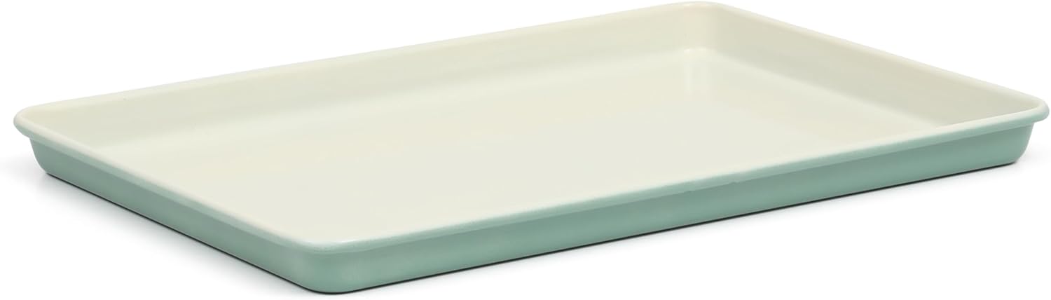 Martha Stewart Gallen 13 x 9 Inch Nonstick Carbon Steel Cookie Sheet - Teal Durable Baking Pan for Cookies, Brownies & Roasting