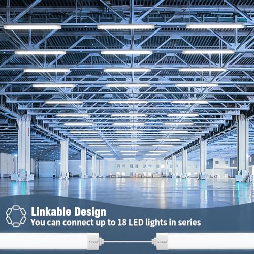 Airand Feuchtraumleuchte Led 36W 3600LM 120CM Verknüpfbar Werkstattlampe IP66 Wasserfest Led Röhre Leuchte für Garage Keller Werkstatt Feuchtraum Bad Büro Warenhaus Hobbyraum,Neutralweiß 4000K