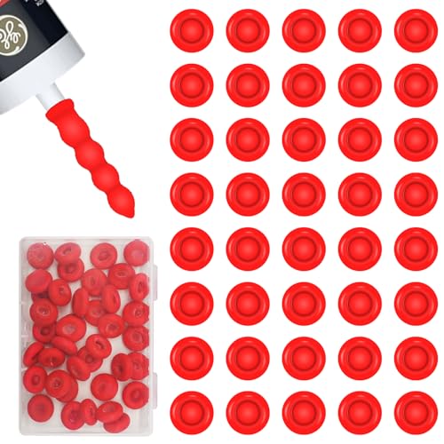 Image of 40 Pack Caulk Cap for Seal Caulking Tubes: Reusable, Water Resistant, Red