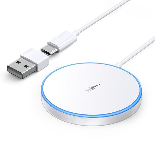 Magnetic Wireless Charger 15w Apple Mag-Safe Charger for iPhone 17 Pro Max/17 Pro/17Air/17/16/15/14/13/12 Series AirPods Series LED Magnet Charging Pad Mag Safe Charger with Dual Charging Ports