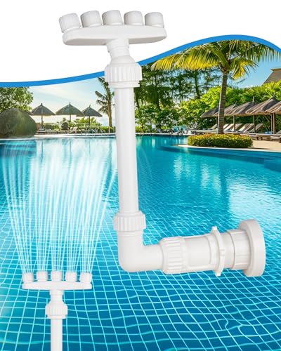Image of LIRUGUO Pool Fountain for Above Ground Pools, Pool Cooler for Inground Pool, Adjustable Waterfall Pool Sprinkler Fountain for Cooling, Swimming Pool Cooler, Five Nozzles Design
