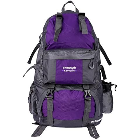 Freeknight 40L Lightweight Water Resistant Travel Backpack Daypack Hiking Backpack Camping Rucksack Climbing Knapsack for Outdoor Sports Purple Cover