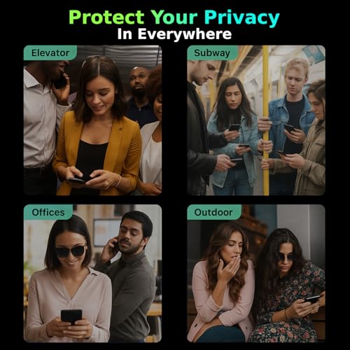 Image of Speaker Mesh Dust Filter Privacy Tempered Glass for iPhone 15 /16 (6.1 Inch) | Anti Spy | 9H Hardness | Anti Scratch | Bubble Free & Easy Installation | 1 Pack