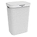 Wäschesammler 55l mit Deckel in Rattan-Optik