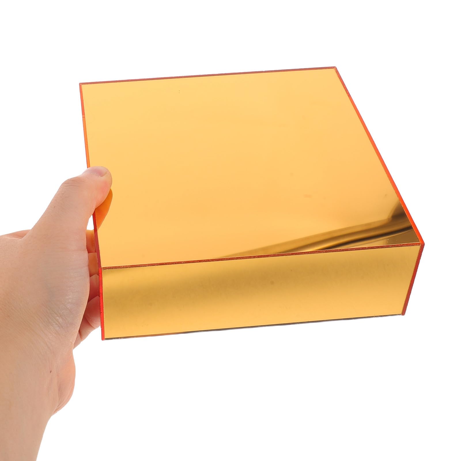 3 Stück Goldener Acryl Etagenständer mit Spiegelfläche für Desserts