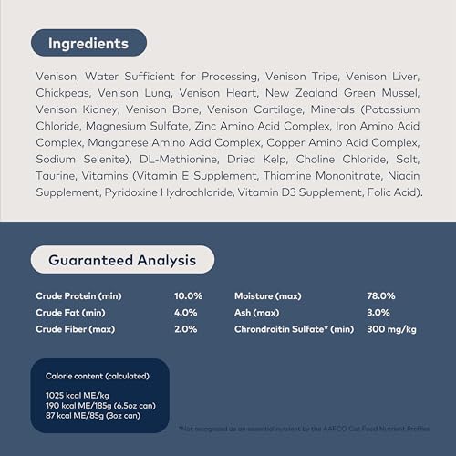 Image of ZIWI Peak Wet Cat Food - All Natural, High Protein, Grain Free, Limited Ingredient, with Superfoods (Venison, Case of 12, 6.5oz Cans)