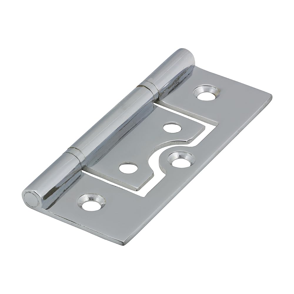 Timco - Plain Bearing Flush Hinges - Solid Brass - Polished Chrome (Size 75 X 50-2 Pieces)