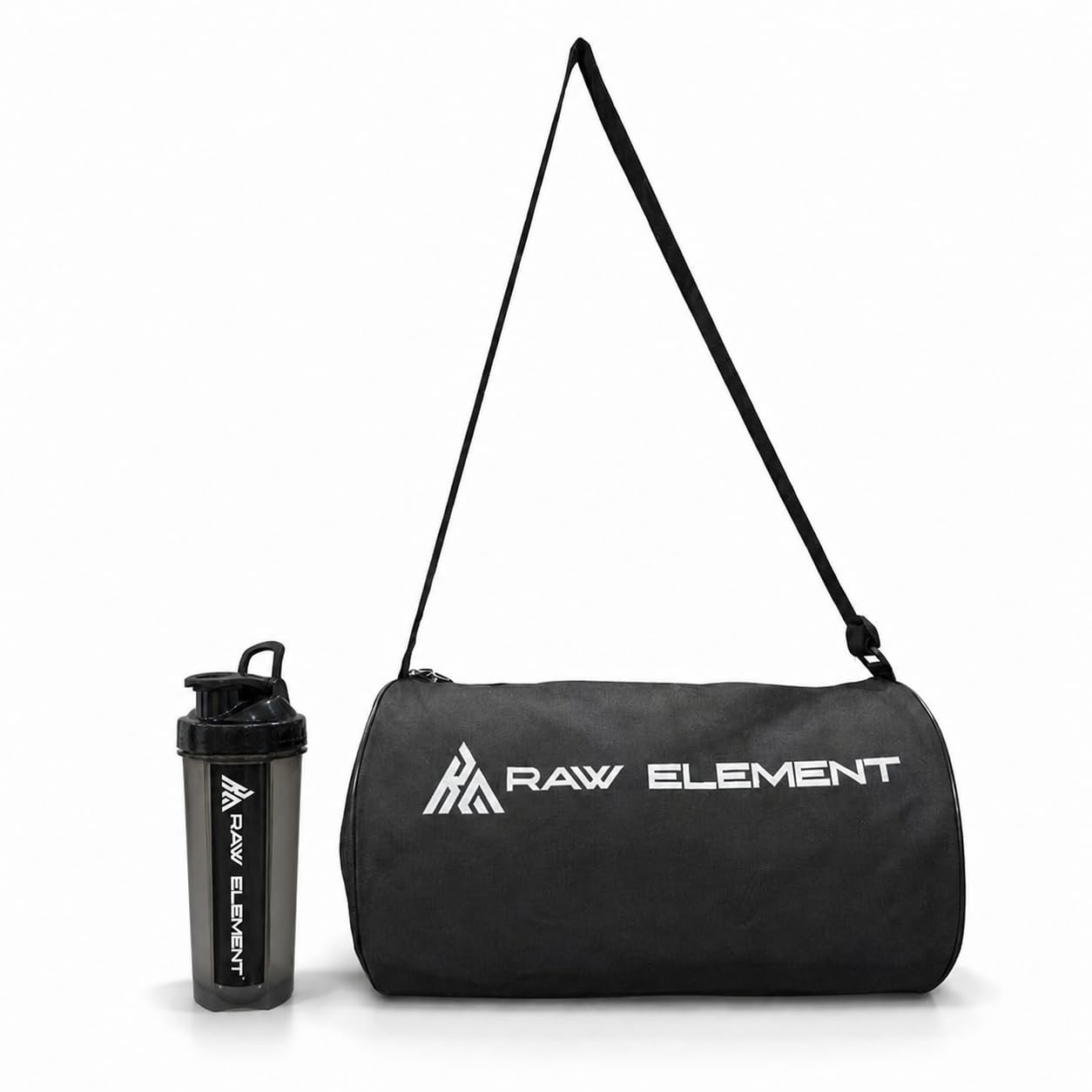 Gym Duffle Bag with Adjustable Shoulder Strap, Compact Round Sports Carry Case, Durable Storage with Front Mesh Pocket for Fitness Training Yoga (Black, Set - 2)-image-36