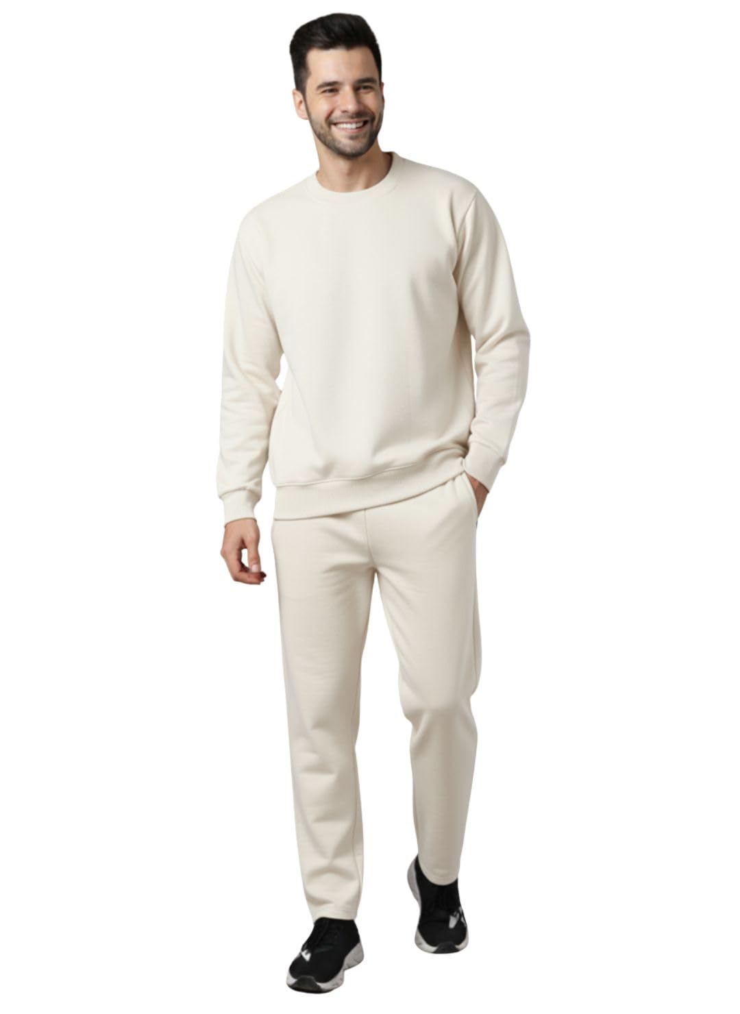 Solid Track Suit for Men | Warm Fleece Tracksuit Set | Full Sleeve Sweatshirt-M4965