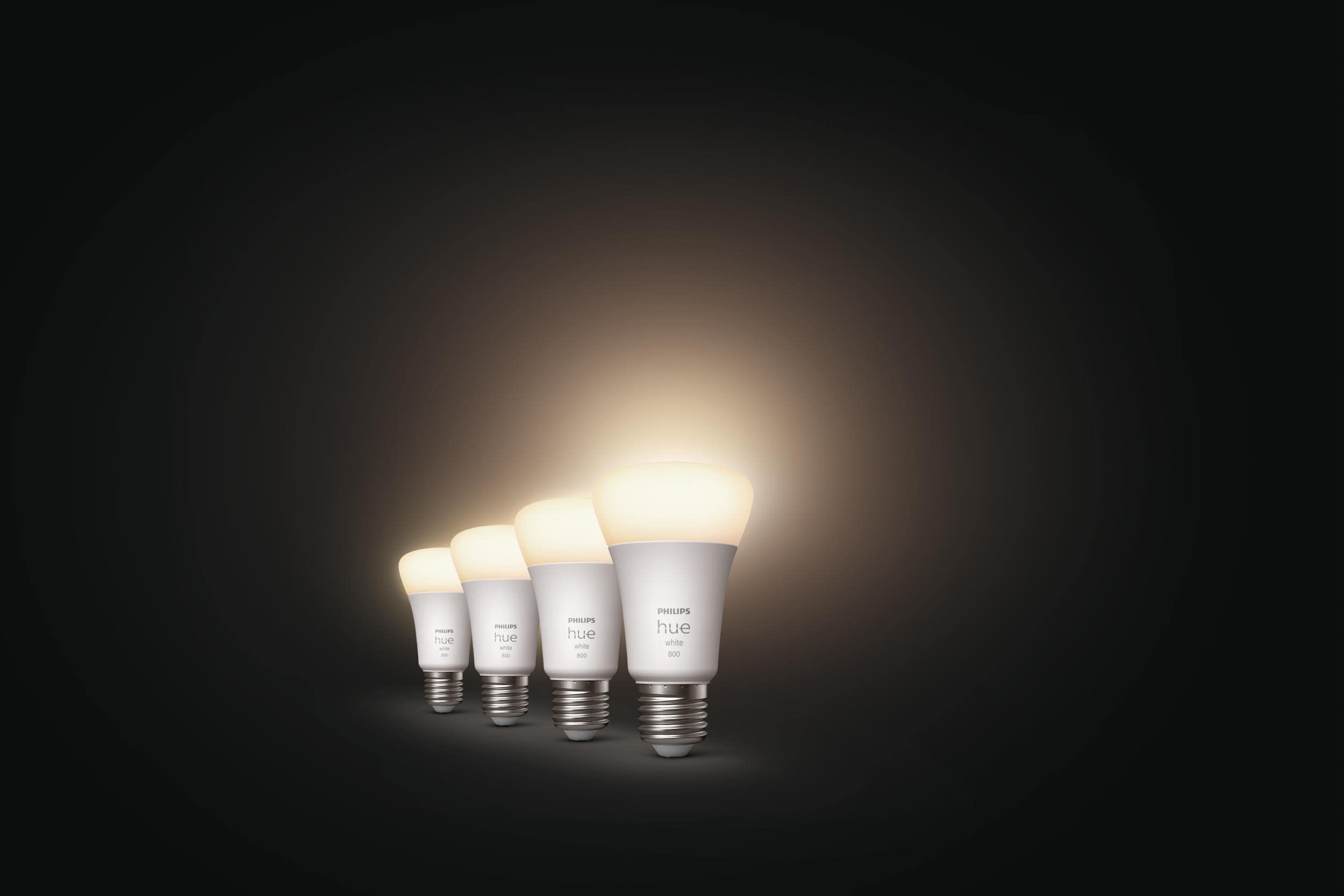 Philips Hue White, ampoule LED connectée E27, Pack de 4 & Hue Motion Sensor Détecteur de mouvement