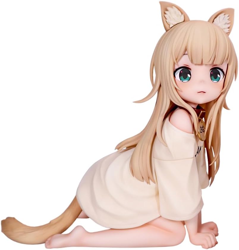 Kinako Anime Figure Cat Ear Girl Kneeling Models Cartoon Character Statue Collectible PVC Figures Desktop Decoration 14cm/5.5inch