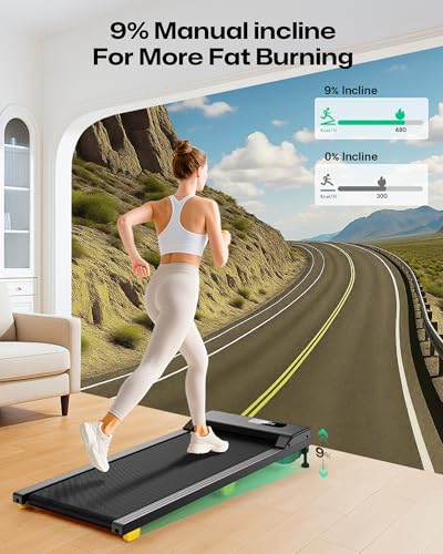 UREVO Walking Pad with Manual Incline — Compact 4 mph Under-Desk Treadmill — view 2