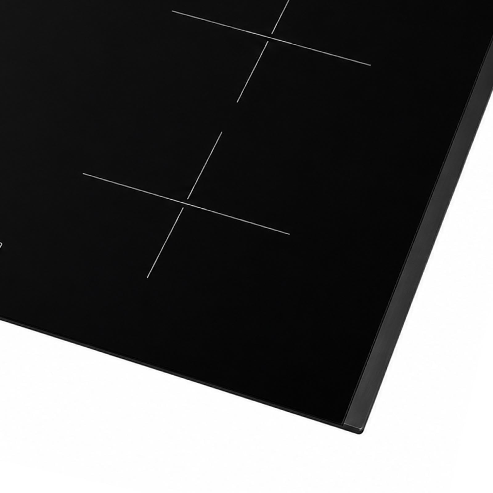 Oranier Kochfeld Induktion 80 cm autark - Glaskeramik mit 2 schwarzen Seitenleisten, Topfgrößenerkennung, 4-fach Booster, Timer, LED Anzeige rot & Touch Control Steuerung