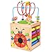Produktbild Wesimplelife Motorikwürfel 6 in 1 Spiele-Center Aktivität Würfel Holzspielzeug Perle Labyrinth Roller Coaster Baby Pädagogisches Spielzeug für Kinder