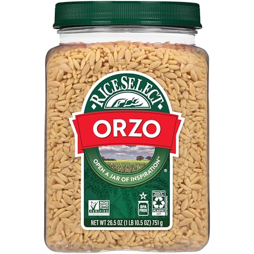 RiceSelect Orzo Rice-Shaped Pasta, Premium Durum Semolina Orzo Pa...