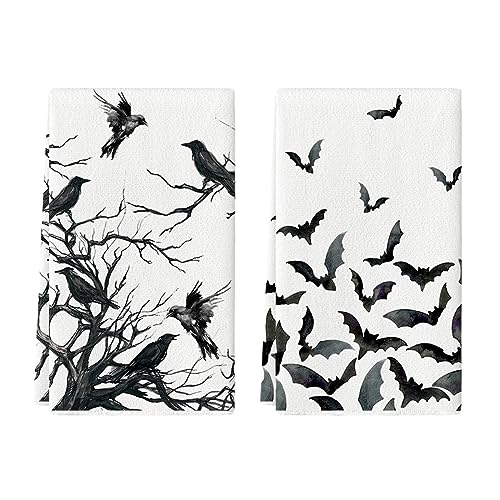 Artoid Mode Baum Scherenschnitt Raben Fledermaus Halloween Küchentücher...