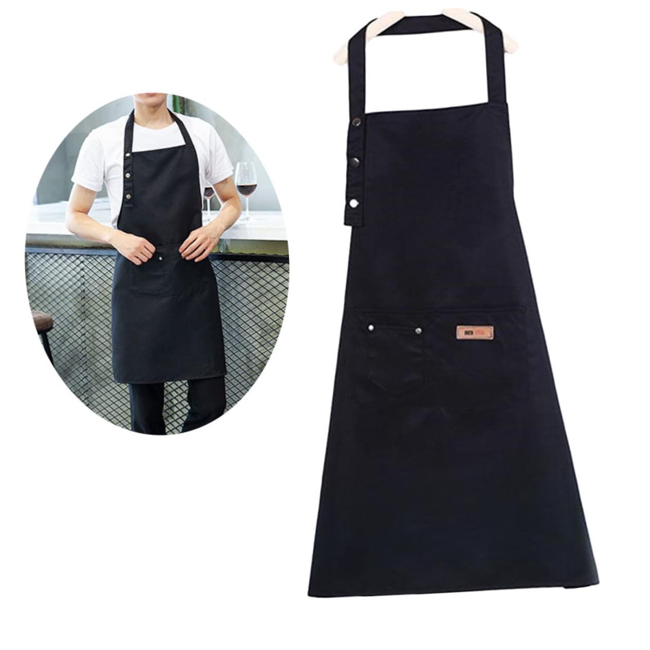 TOPBATHY 2 Pz grembiule in cotone tinta unita Grembiule regolabile grembiule antiolio grembiule da officina grembiuli per uomo bavaglini scamiciato a prova di olio bavaglino da cucina tasca