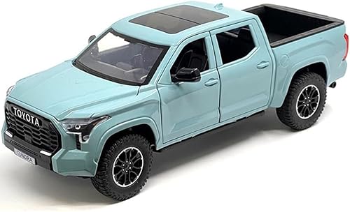 Miniatura 1 de 2023 Tundra TRD 4x4 Pickup Truck Lunar Rock Gris con techo corredizo y estante para ruedas 124 Modelo de automóvil fundido a presión H08555R-LR