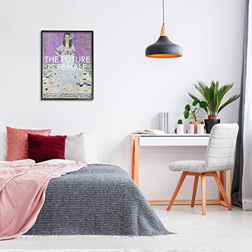 Stupell Industries The Future is Female Vintage Girl Powerful Stance Black Framed Wall Art, 24 x 30, Off- White2