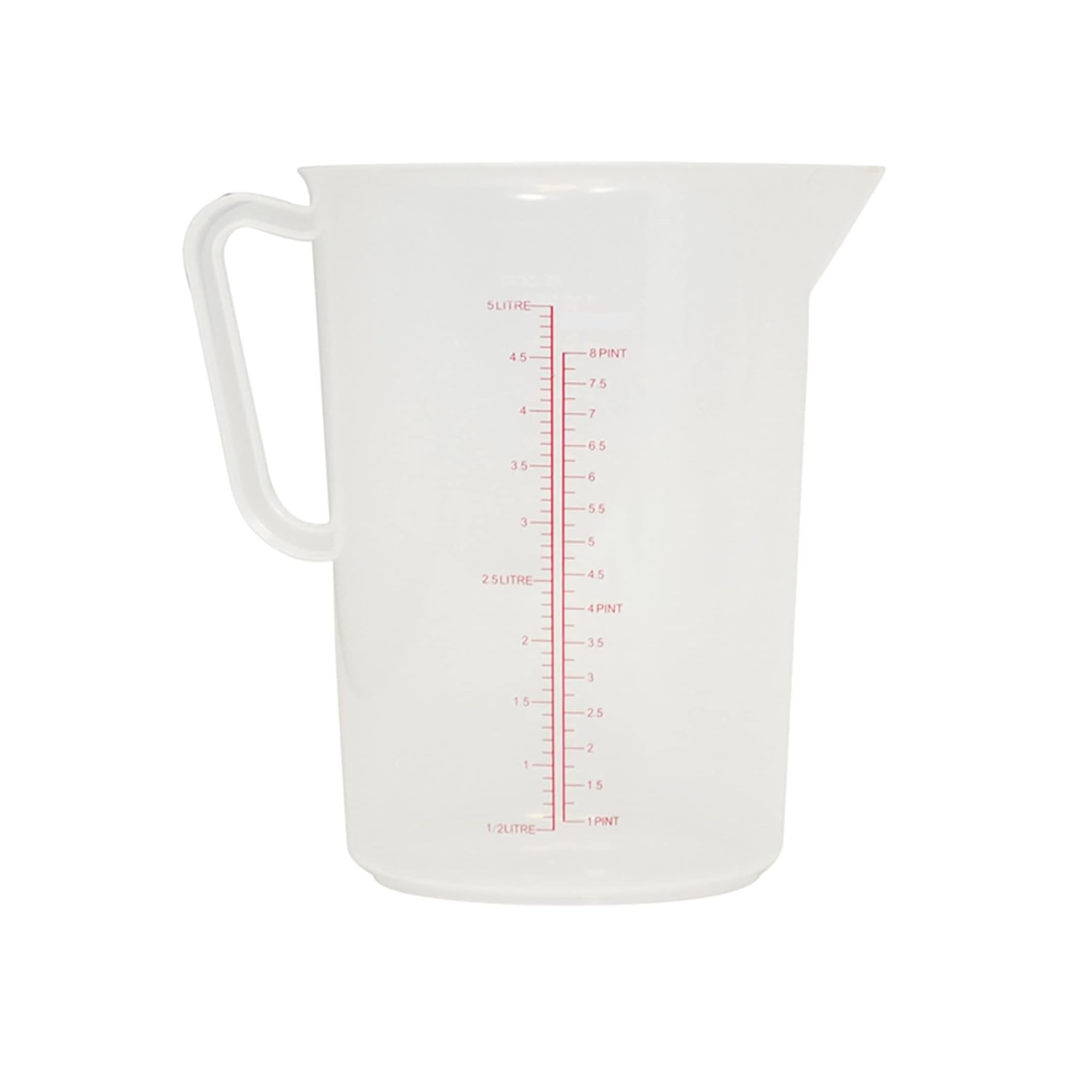 C&S Homestore Polypropylene Measuring Jug Precise Measurement Spillage-Free Narrow Stem Multi-Purpose for Flour, Sugar, Milk & Oil - 5 LTRS