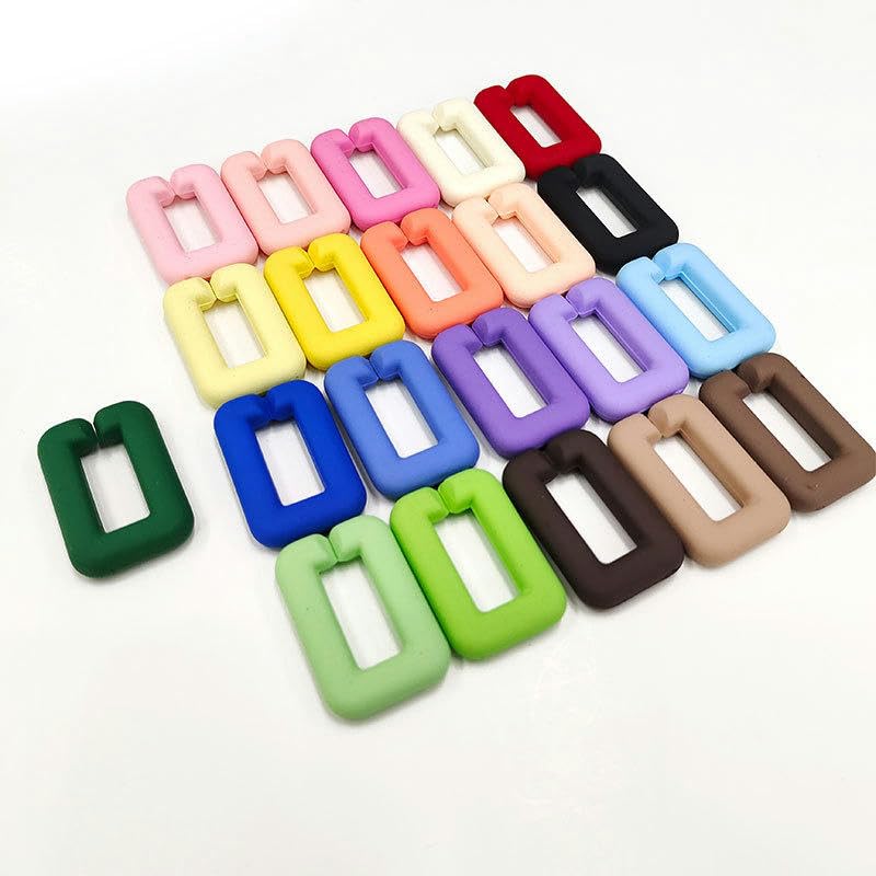 20 x 30 mm 100 szt. gumowa farba matowa kwadratowa akrylowa pierścienie łączące akrylowe złącza ogniwa plastikowe ogniwa łańcucha do produkcji biżuterii łańcuszek na telefon