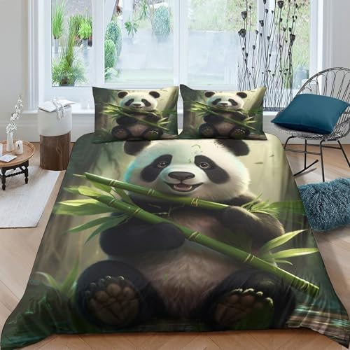 Housse de couette panda 3D en microfibre premium ultra résistante - 4