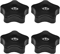 Vista 7 de Aifeier ET 4 piezas de tuercas de sujeción con perilla de rosca hembra de 3/8"-16 en negro de nylon con cabeza en forma de estrella de 5 puntas