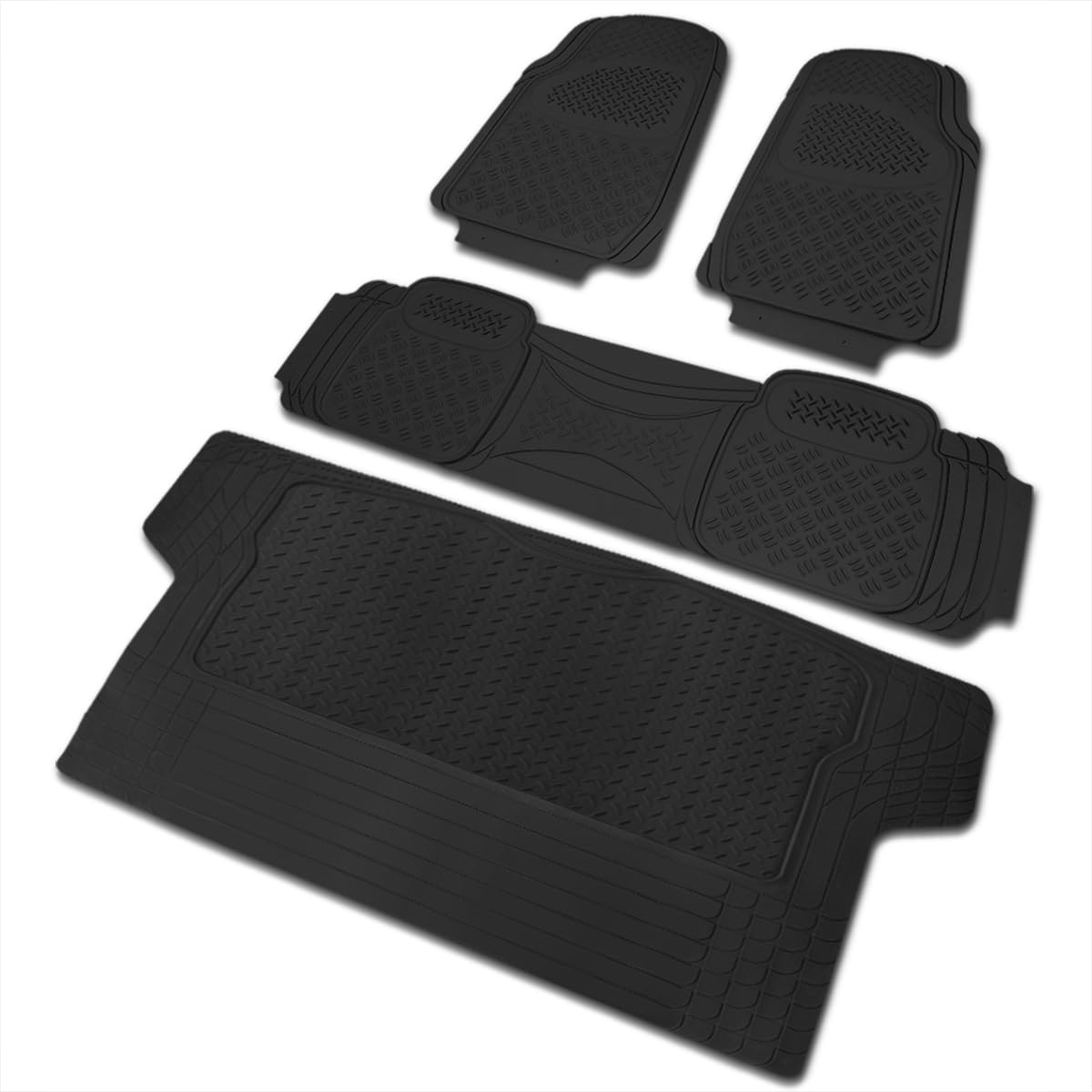 Photo 1 of Spec-D Tuning Universal Fitment 4 Piece Black Heavy Duty All Weather 3D Rubber Floor Mats - SUV