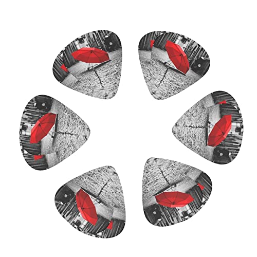 Pack de 12 médiators de guitare parapluie rouge pour guitare électrique guitare acoustique diverses guitares - Les Beatles, Paul McCartney, John Lennon, RIngo Starr, George Harrison Pack de 12 médiators de guitare parapluie rouge pour guitare électrique guitare acoustique diverses guitares