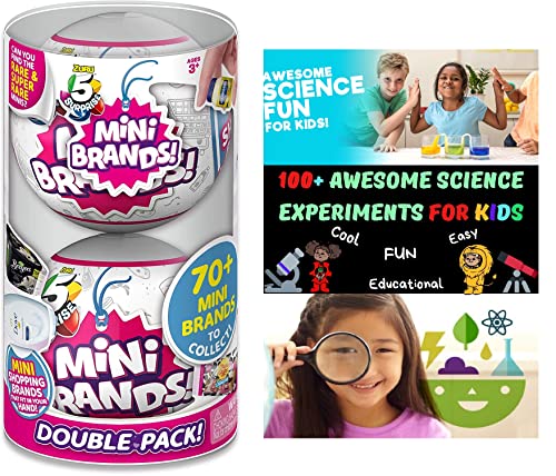 5 Surprise Mini Brands Mystery Capsule Real Miniature Brands Collectible Toy (2 Pack) (PVC Tube Packaging) by ZURU, Gold+ E-Book Awesome Science Experiments for Kids
