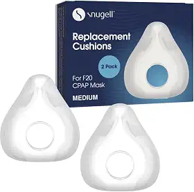 Snugell Substituição De Cpap Para Almofada Resmed Airfit F20 – Pacote Com 2 Unidades, Tamanho Médio – Projetado Para Máscara Cpap De Rosto Inteiro – Vedação Macia E Segura Para Reduzir Pontos De Pre