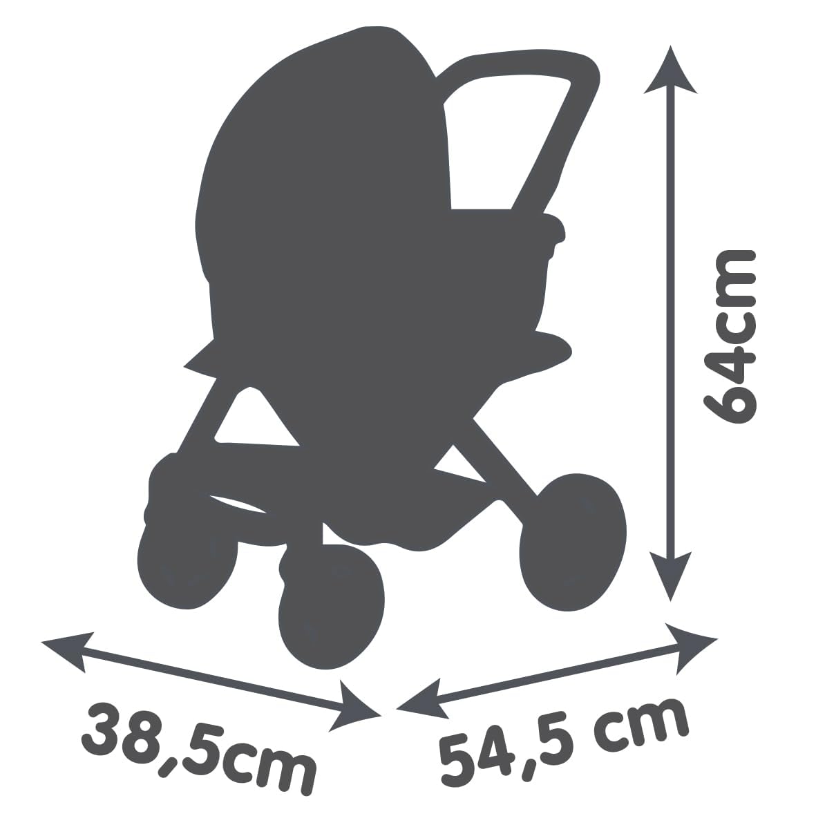 Smoby - Maxi-Cosi 3-in-1 Puppenwagen, Tragekorb + Buggy - für Puppen bis 42 cm (Nicht enthalten) - frei drehbare Vorderräder, Stauraumkorb - ab 3 Jahren - Stabiler Metallrahmen, produziert in Spanien