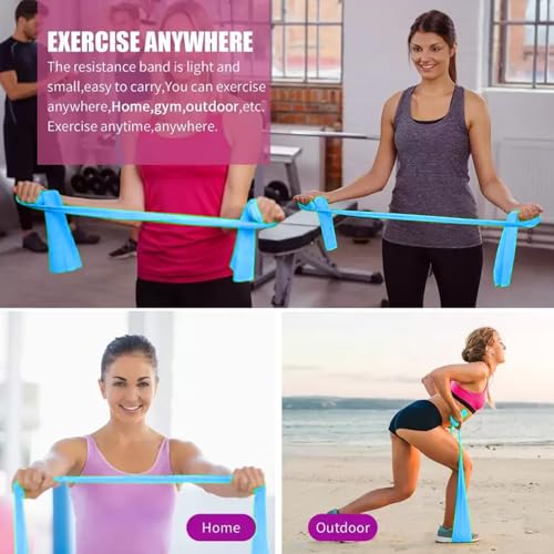 Image of Medgears Resistance Exercise Band for Workout, Stretching & Yoga | Natural Latex Thera Band for Home Gym, Strength Training, Pilates & Physiotherapy | Fitness Band for Men & Women- 5 Feet Each (Blue)