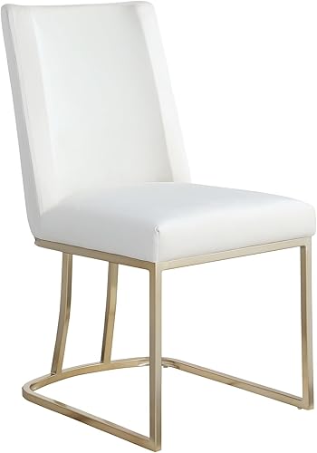 Miniatura 6 de WOKER FURNITURE Juego de 2 sillas de comedor modernas, sillas de comedor de terciopelo, sillas de cocina con base de metal, sillas laterales sin