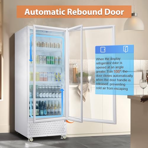 Image of Tylza 14.8CuFt Glass Door Beverage Cooler Quick Chill White | Fast cool, 630-can, self-closing door, auto-defrost, low noise, display for store /office