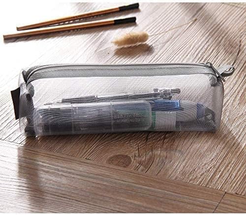 Kinhshion Mesh Pen Bag Pencil Case Makeup Tool Bag Storage Pouch Purse