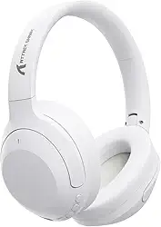 ATTACK SHARK G300 Fone de ouvido sem fio com cancelamento de ruído ativo,supra-auricular,ultraleve,dobrável,com fio/Bluetooth,20 horas de reprodução,microfone integrado,para viagens,escritório(Branco)